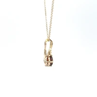 10K Yellow Gold Garnet and Diamond Pendant