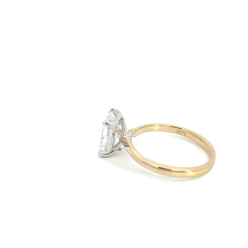 14K Yellow and White Gold 2.04cttw Radiant Lab Grown Diamond Engagement Ring - / 4.5