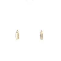 10K Yellow Gold Enamel Hoop Earrings