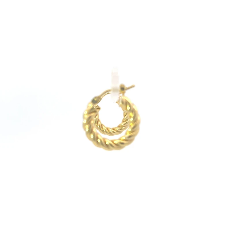 10K Yellow Gold Twisted Hoop Earrings