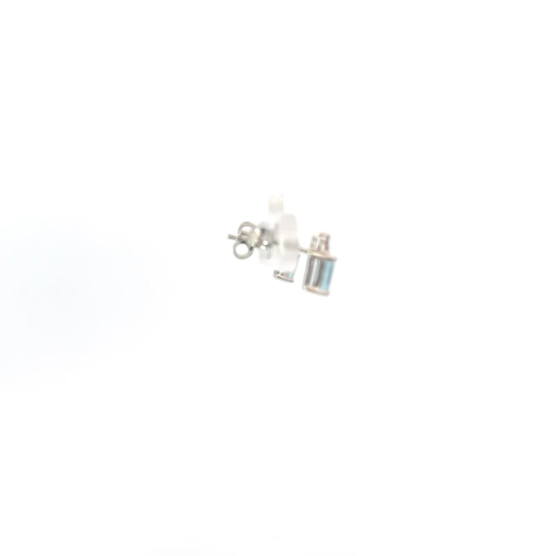 10K White Gold Aquamarine and Diamond Earrings