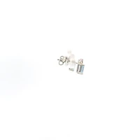 10K White Gold Aquamarine and Diamond Earrings