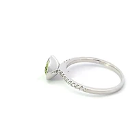 14K Gold Peridot and Diamond Ring