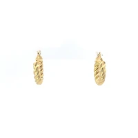 10K Yellow Gold Twisted Hoop Earrings