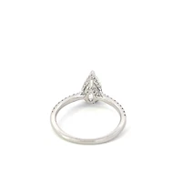 18K White Gold 1.25cttw Pear Shape and Hidden Halo Lab Grown Diamond Engagement Ring - 4.5
