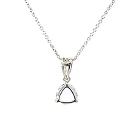 10K White Gold 6.0mm Trillion Cut Aquamarine Pendant - 18"