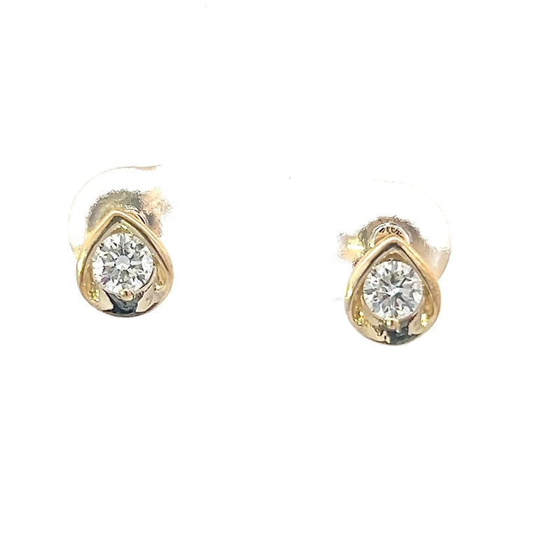 10K Gold 0.40cttw Round Brilliant Cut Canadian Diamond Earrings