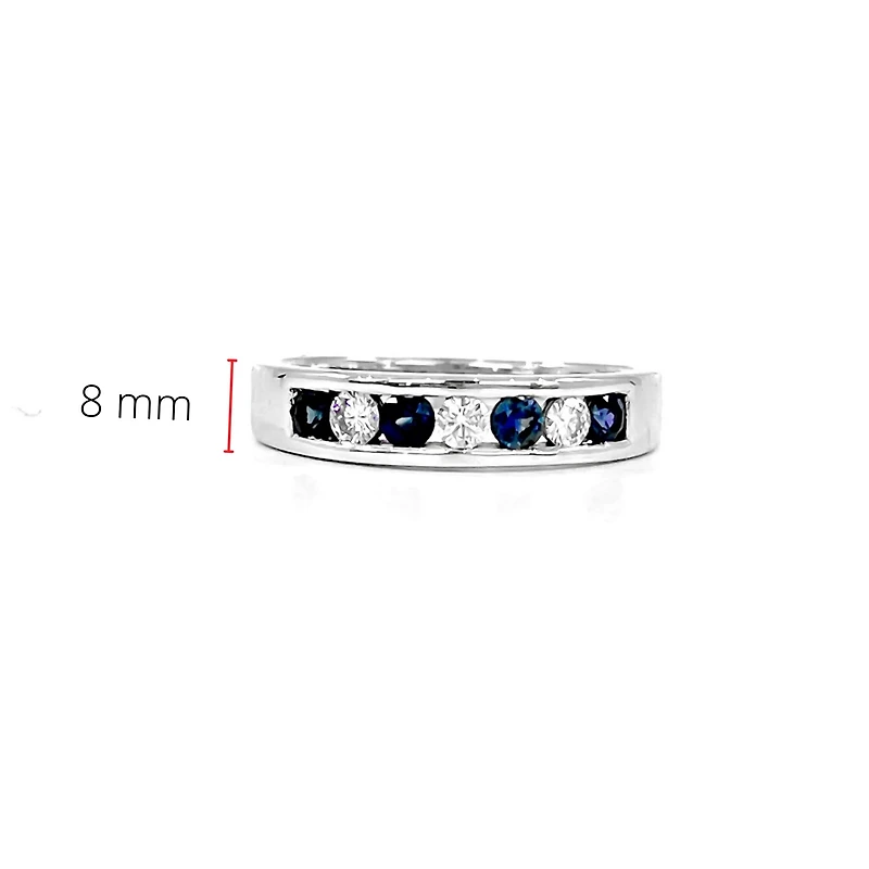 Tracking - 10K White Gold Sapphire & Diamond Band