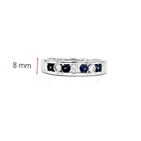 Tracking - 10K White Gold Sapphire & Diamond Band