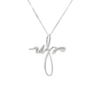 10K White Gold cttw Diamond Cross Pendant