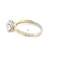 14K White & Yellow Gold 1.60cttw Lab Grown Round Brilliant Cut Diamond Ring