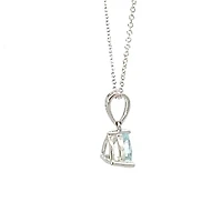 10K White Gold 6.0mm Trillion Cut Aquamarine Pendant - 18"