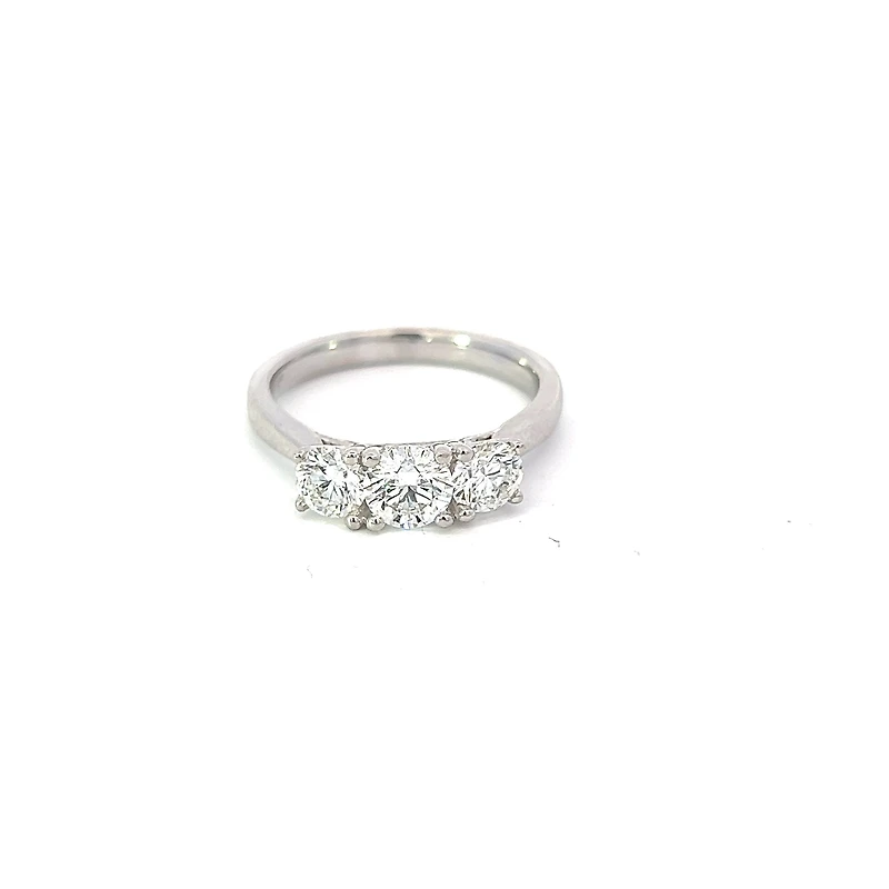18K White Gold 1.25cttw Lab Grown Diamond 3 Stone Engagement Ring