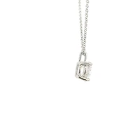 14K White Gold 2.11cttw Lab Grown Diamond Solitaire Necklace with Rolo Chain (Lobster Clasp) - Adjustable 16 - 18 Inches