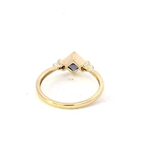 10K Yellow Gold  Created Alexandrite and Diamond Ring, size 7