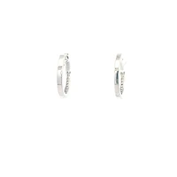 14K White Gold Cubic Zirconia Huggies - 18mm