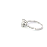 18K White Gold 1.25cttw Pear Shape and Hidden Halo Lab Grown Diamond Engagement Ring - 4.5