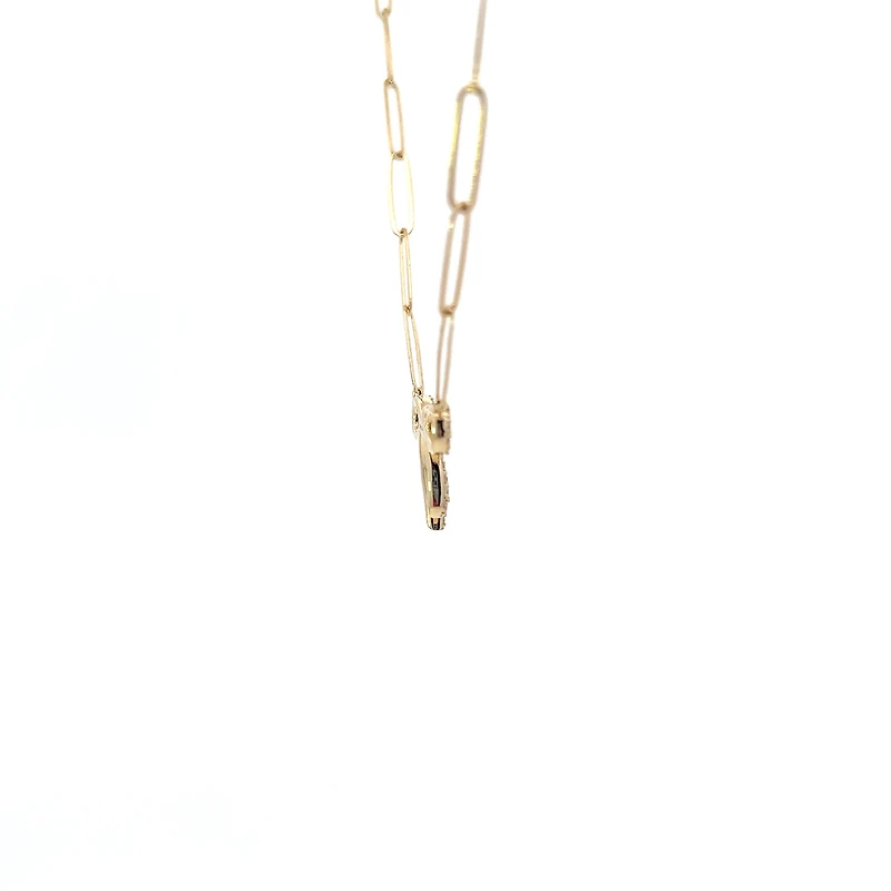 14K Yellow Gold 0.24cttw Diamond Bow Necklace, 18"