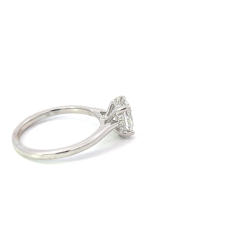 18K White Gold 1.24cttw Oval Lab Grown Diamond Solitaire Engagement Ring