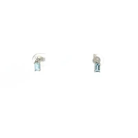 10K White Gold Aquamarine and Diamond Earrings
