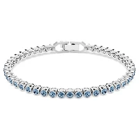 Swarovski Imber Emily Tennis bracelet, Round cut, Blue, Rhodium plated 5734239