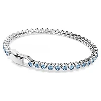 Swarovski Imber Emily Tennis bracelet, Round cut, Blue, Rhodium plated 5734239