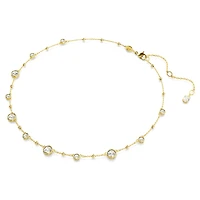 Swarovski - Imber necklace, Round cut, Scattered design, White, Gold-tone plated - 5680090