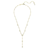 Swarovski - Imber Y necklace Round cut, White, 18k gold plated - 5684510