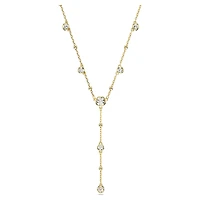 Swarovski - Imber Y necklace Round cut, White, 18k gold plated - 5684510