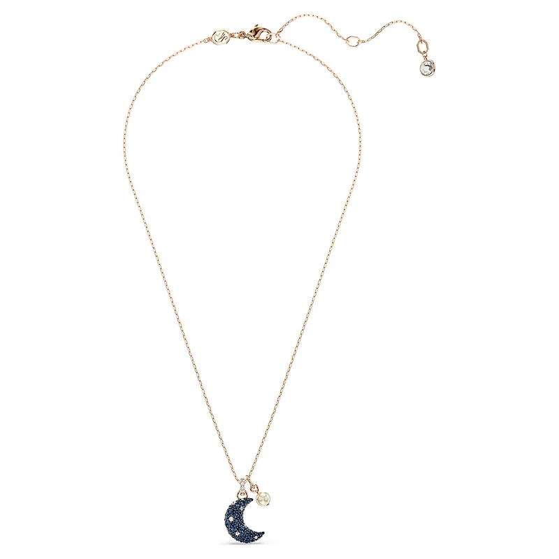 Swarovski Sublima/Luna pendant Crystal pearl, Moon, Multicoloured, 18k rose gold plated - 5671585