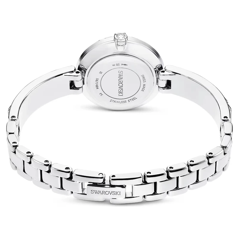 Swarovski Matrix Bangle watch, Swiss Made, Crystal bracelet, White, Stainless Steel 5677487