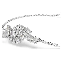 Swarovski Matrix bracelet, Baguette cut, Knot, White, Rhodium plated 5731101