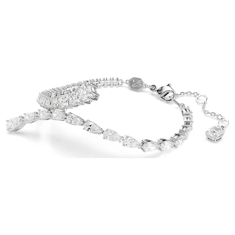 Swarovski Matrix bracelet, Mixed cuts, White, Rhodium plated 5693154