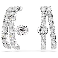 Swarovski - Matrix ear cuffs, Round cut, White, Rhodium plated 5705835