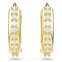 Swarovski - Matrix hoop earrings, Round cut, White, Gold-tone plated - 5697228