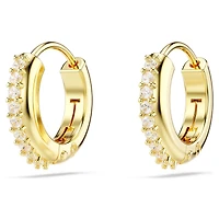 Swarovski - Matrix hoop earrings, Round cut, White, Gold-tone plated - 5697228