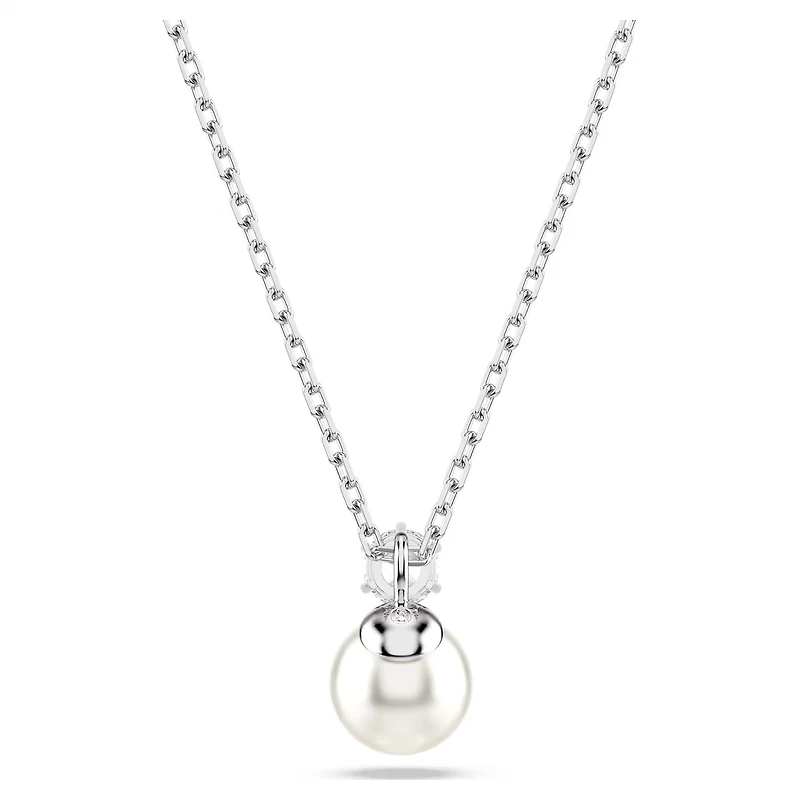 Swarovski - Matrix pendant, Crystal pearl, Round cut, White, Rhodium plated - 5693897
