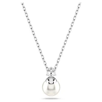 Swarovski - Matrix pendant, Crystal pearl, Round cut, White, Rhodium plated - 5693897