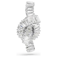 Swarovski Matrix tack pin, Baguette cut, Knot, White, Rhodium plated 5731102