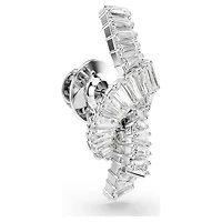 Swarovski Matrix tack pin, Baguette cut, Knot, White, Rhodium plated 5731102