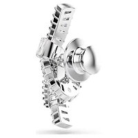 Swarovski Matrix tack pin, Baguette cut, Knot, White, Rhodium plated 5731102
