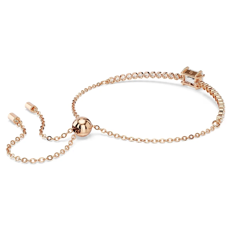 Swarovski Matrix Tennis bracelet, Mixed cuts, White, Rose gold-tone plated 5730706