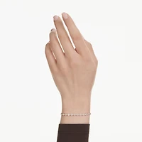 Swarovski Matrix Tennis bracelet, Round cut, White, Gold-tone plated 5730709