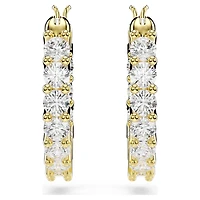 Swarovski Matrix Vittore hoop earrings, Round cut, White, Gold-tone plated 5733398