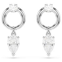 Swarovski Mesmera drop earrings, Mixed cuts, White, Rhodium plated 5723177