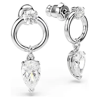 Swarovski Mesmera drop earrings, Mixed cuts, White, Rhodium plated 5723177
