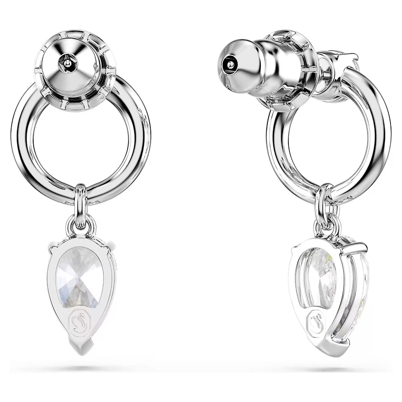 Swarovski Mesmera drop earrings, Mixed cuts, White, Rhodium plated 5723177