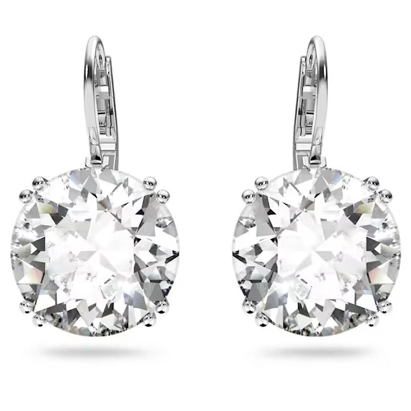 Swarovski Millenia drop earrings, Round cut, White, Rhodium plated 5628351/5689712 (SS)