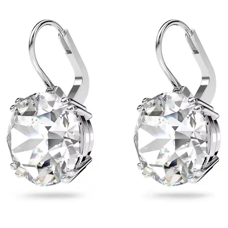 Swarovski Millenia drop earrings, Round cut, White, Rhodium plated 5628351/5689712 (SS)