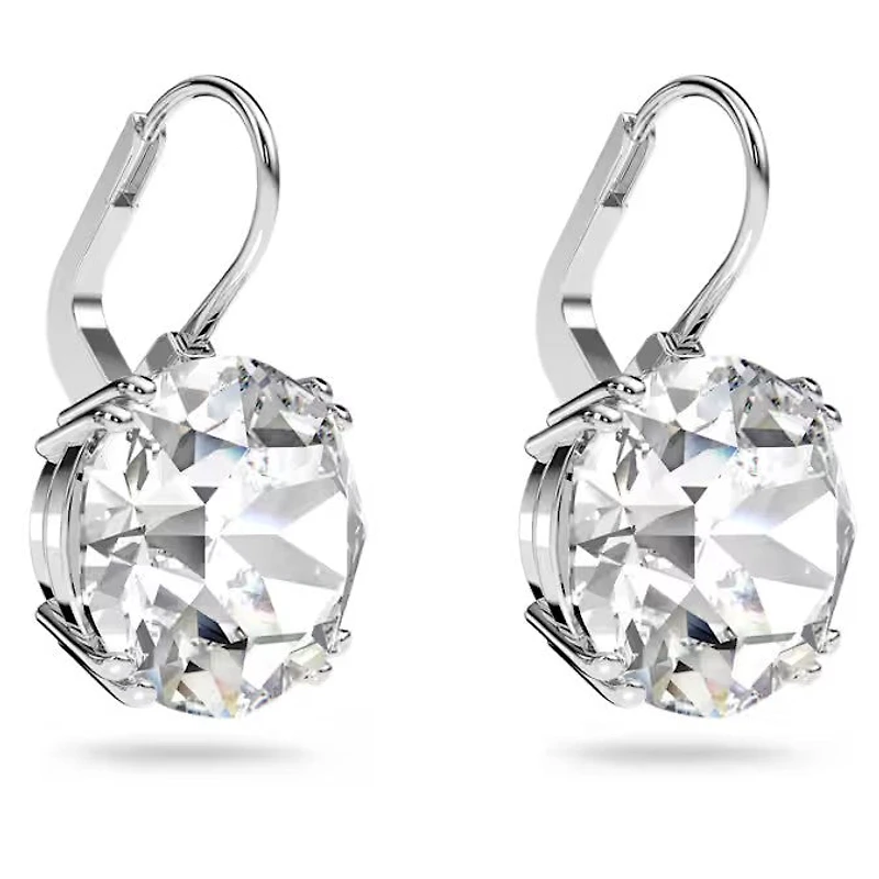 Swarovski Millenia drop earrings, Round cut, White, Rhodium plated 5628351/5689712 (SS)